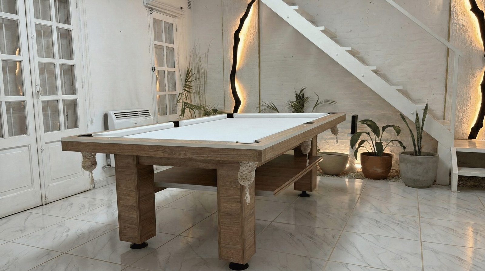 detalle de calidad y construcción de mesa de pool profesional premium argentina