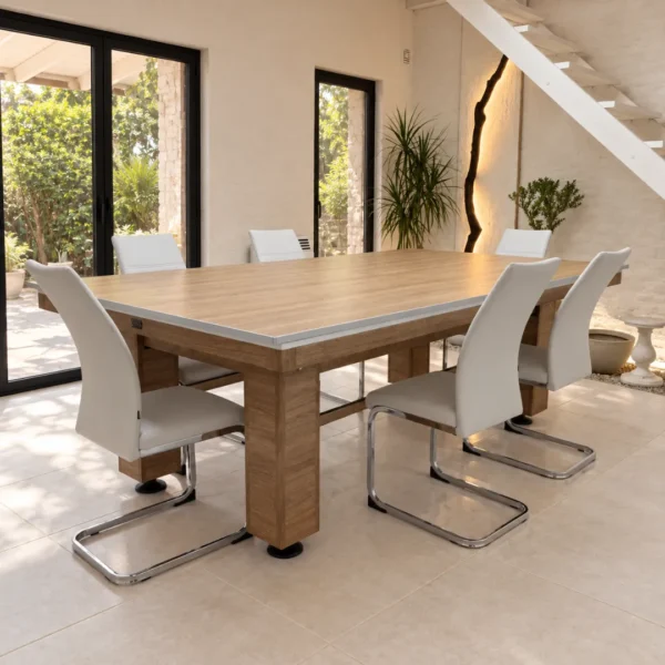 Mesa Olmo Finlandés usada como mesa de comedor