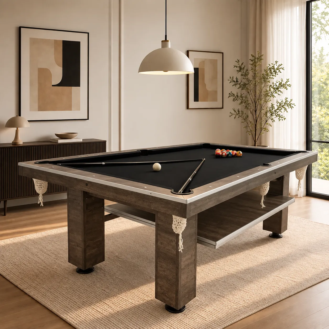 Mesa de pool Moscú paño negro