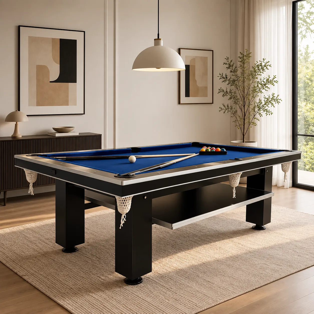 Mesa de pool Negra paño azul