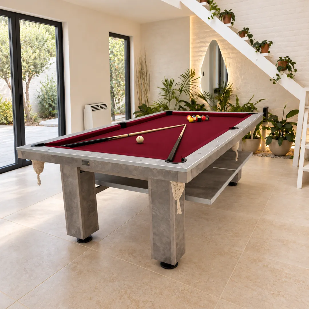 Mesa de pool Street paño burgundy